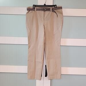 Rafaella Safari Capris with belt Women's 14 New With Tags Beige